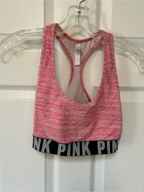PINK Victoria's Secret Coral Pink Marled Racerback Tank